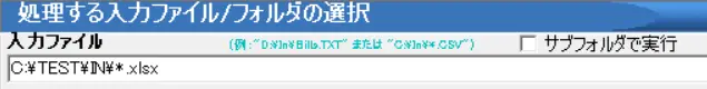 処理する入力ファイルの形式指定