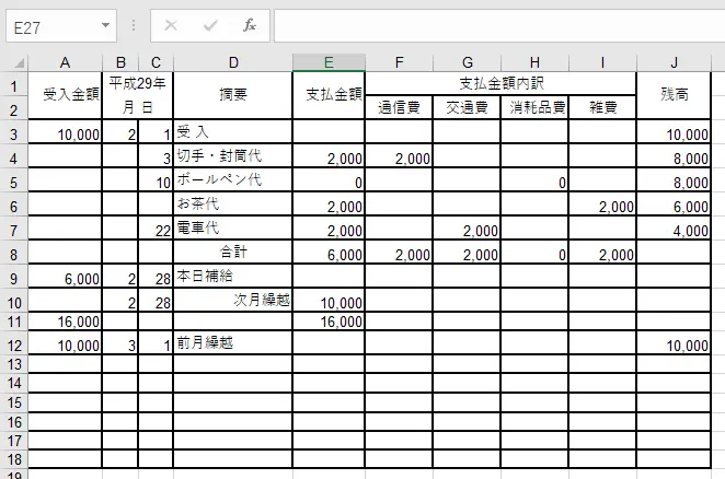 Excelに変換後